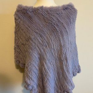 Retro Vintage Inspired Rabbit Fur Poncho